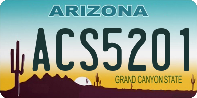 AZ license plate ACS5201