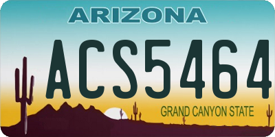 AZ license plate ACS5464