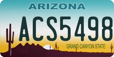 AZ license plate ACS5498