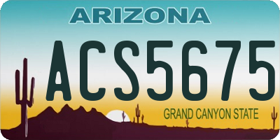 AZ license plate ACS5675
