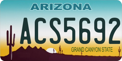 AZ license plate ACS5692