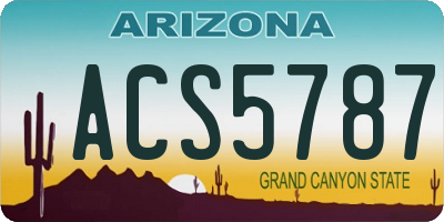 AZ license plate ACS5787