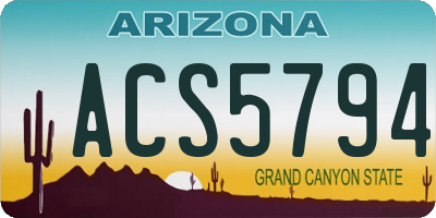 AZ license plate ACS5794