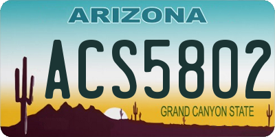 AZ license plate ACS5802