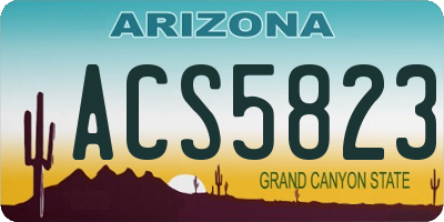 AZ license plate ACS5823