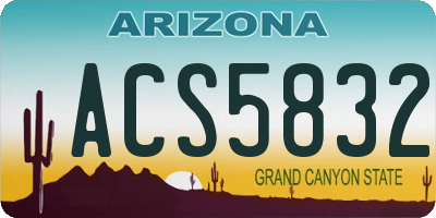 AZ license plate ACS5832