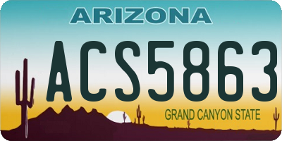 AZ license plate ACS5863