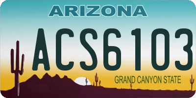 AZ license plate ACS6103