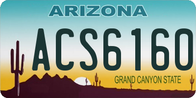AZ license plate ACS6160