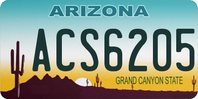 AZ license plate ACS6205