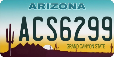 AZ license plate ACS6299