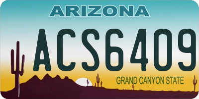AZ license plate ACS6409