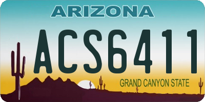 AZ license plate ACS6411