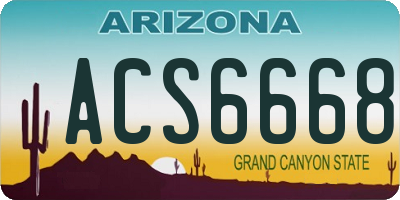 AZ license plate ACS6668