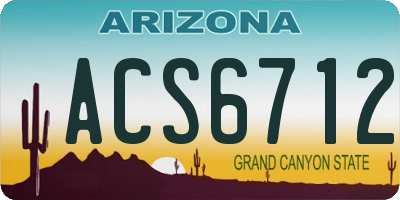 AZ license plate ACS6712