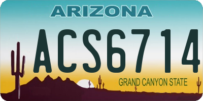 AZ license plate ACS6714