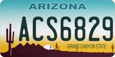 AZ license plate ACS6829