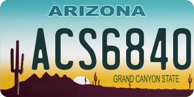 AZ license plate ACS6840