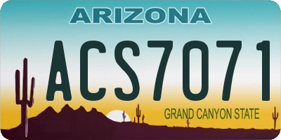 AZ license plate ACS7071