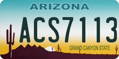 AZ license plate ACS7113