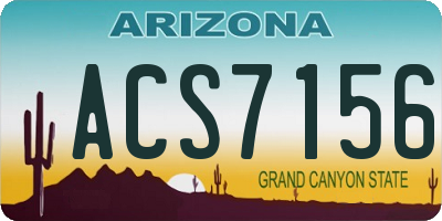 AZ license plate ACS7156