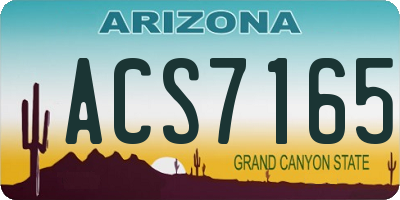 AZ license plate ACS7165