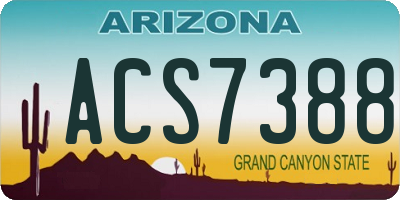 AZ license plate ACS7388