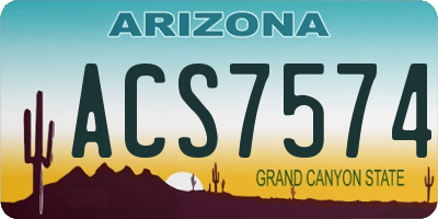 AZ license plate ACS7574