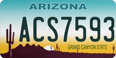 AZ license plate ACS7593