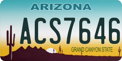 AZ license plate ACS7646