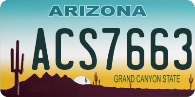 AZ license plate ACS7663