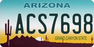 AZ license plate ACS7698