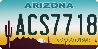 AZ license plate ACS7718