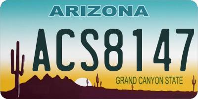 AZ license plate ACS8147