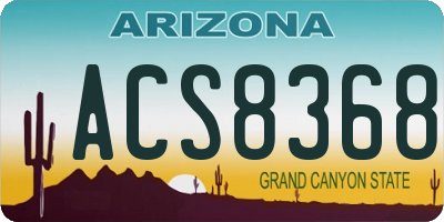AZ license plate ACS8368