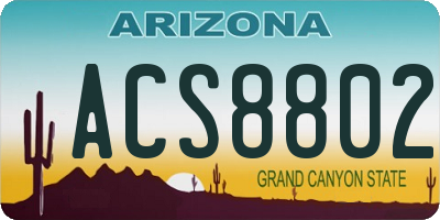 AZ license plate ACS8802