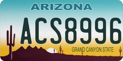 AZ license plate ACS8996