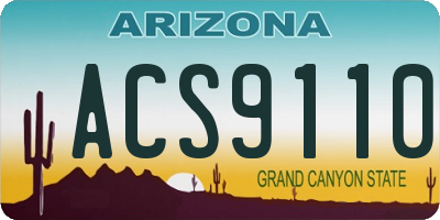AZ license plate ACS9110