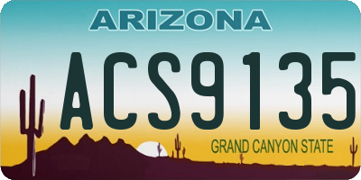 AZ license plate ACS9135
