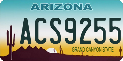 AZ license plate ACS9255