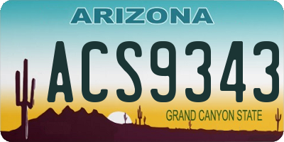 AZ license plate ACS9343