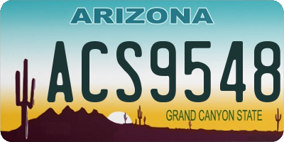 AZ license plate ACS9548