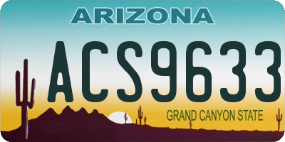 AZ license plate ACS9633