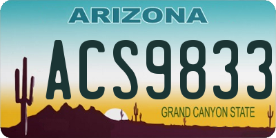 AZ license plate ACS9833