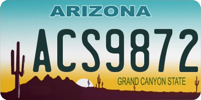 AZ license plate ACS9872