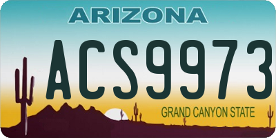 AZ license plate ACS9973