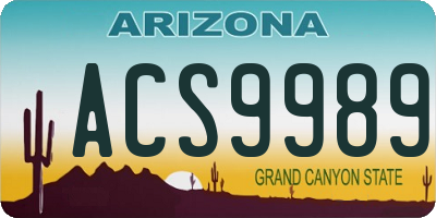 AZ license plate ACS9989