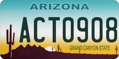 AZ license plate ACT0908