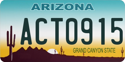 AZ license plate ACT0915
