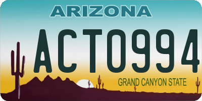 AZ license plate ACT0994